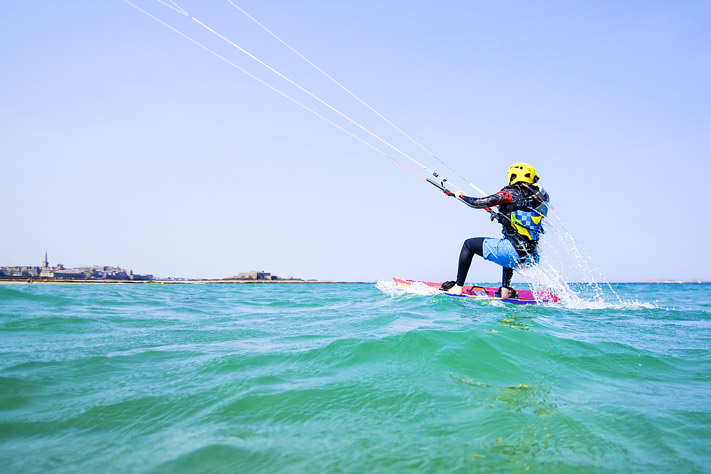 Départ en kitesurf